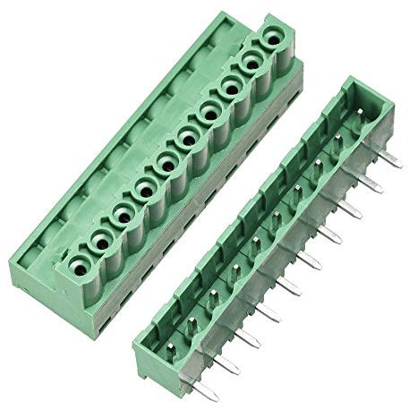 sourcing map 10STK 10 Poliger 5,08 mm Abstand rechtwinklige Leiter Platten Schraube Anschlussblock