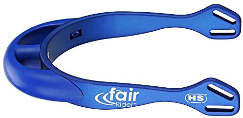 Sprenger fairRider Sporen aus blauem Aluminium I leicht und eloxiert I mit gebogenem Kunststoffhals in blau I Dicker sowie Abgerundeter Kunststoffhals