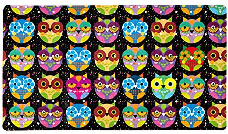 Rutschfester Badteppich mit niedlichen Eulen, Badteppich, saugfähig, 40,6 x 71,1 cm