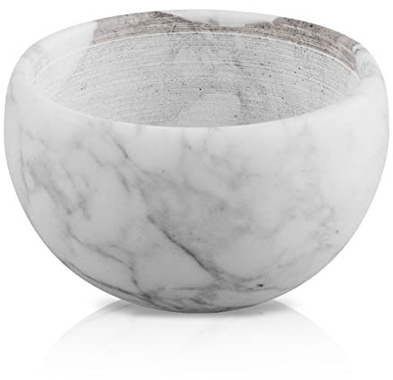 Linkidea Marmor-Rasierschüssel, Rasierseife, Schäumbecher, Becher für Männer, breite Öffnung, Barbier, Bart Nassrasierer und Rasiercreme