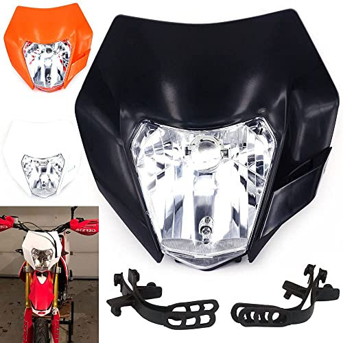 Motorrad Scheinwerfer,S2 12V 35W Motorrad-Halogen-Scheinwerferscheinwerfer Licht Verkleidung Universal für Pit Bike Enduro-Schwarz