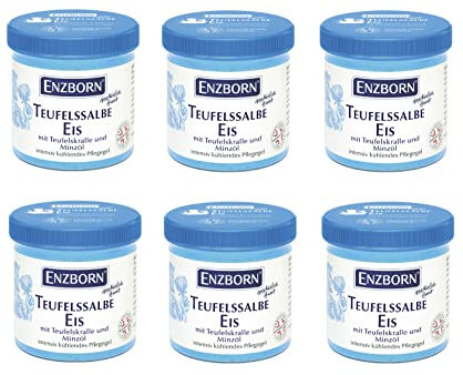 ENZBORN® 6x Teufelssalbe Eis kalt (6x200 ml Dose) mit Teufelskralle und Menthol-Minzöl