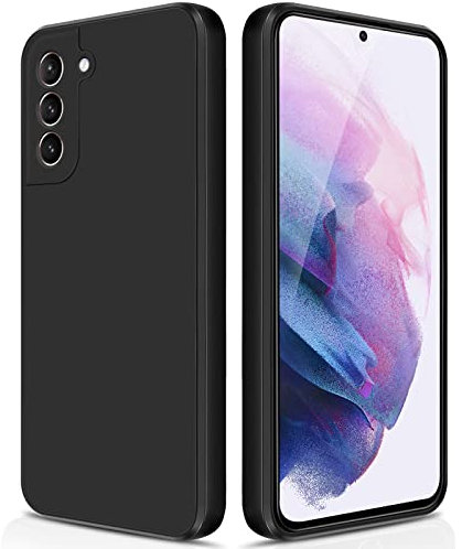 GiiYoon Case Compatible with Samsung Galaxy S21 5G Plus, Slim Liquid Silicone Shockproof Phone Case with Soft Microfiber Lining- Black