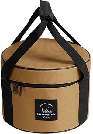 Camping Tableware Storage Containers, 9/14L Round Picnic Storage Bag Oxford Cloth Waterproof Travel Cutlery Carrying Bag for Outdoor BBQ Picnic