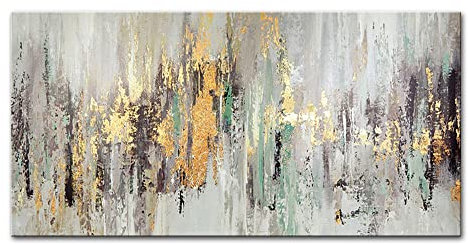 Mintura Handgemaltes Kunstwerk, abstrakte Zeichnung, Wandkunst, Bild, Wohnzimmer, Heimdekoration, Ölgemälde auf Leinwand, 70 x 140 cm, ungerahmt