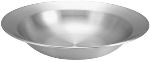CALLARON Edelstahl Salatschüssel 9.06 Zoll Flach Servierplatte Für Küche Picknick Familienfeier Obstsalat Gemüseplatte Spülmaschinenfest