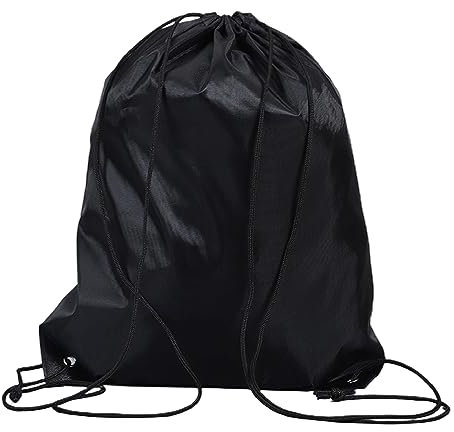 JSKWIKE Kordelzugbeutel schwarze PE Beutel Kordelzug Turnbeutel String Schwimmbeutel Kordelzug Rucksack für Sport Fitnessstudio Reisen Schwimmen Strand