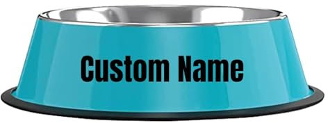 Gamelle Personnalisée pour Chiens et Chats - Bol en INOX avec Base Antidérapante - Facile à Nettoyer - Gamelle d'eau pour Chiots et Chatons(Bleu)