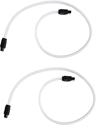 Vadillo 2X 50cm Sata 3.0 Iii Sata3 7Pin Cable de Datos Cables Ssd 6Gb/S Cable de Datos de Disco Duro Hdd (Blanco)