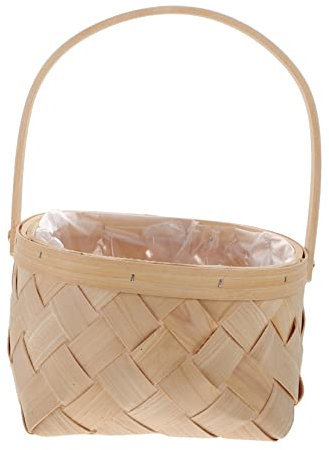 IMIKEYA 2 Stücke Vielseitig Holz Woven Lagerung Korb Mit Griff Rattan Lagerung Container Für Korb Büro Home Decor