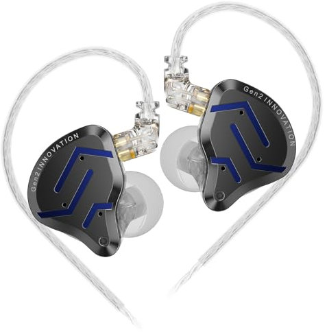 Yinyoo KZ ZSN Pro 2 In Ear Monitors, KZ Wired Earbuds Headphones with Hybrid 1ba 1dd Drivers, High Fidelity Musicians in-Ear Earphones with Tangle-Free Cable for Gaming