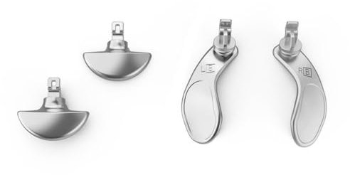 Hzxkqmil Palettes Arrière pour PS5 Edge Manette, 4 pièces Boutons de Déclenchement Arrière Palette Arrière en Métal Interchangeables pour PS5 Edge, Argent