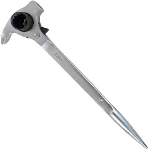 ECI Llave de carraca para andamios (19/22 mm, con martillo y hierro)