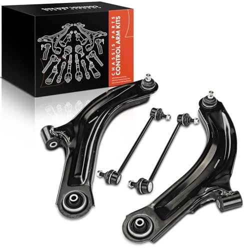 Frankberg 4-Teilig Querlenker Satz Koppelstange Vorderachse Links Rechts Kompatibel mit Micra III K12 1.0L-1.6L 2003-2010 Note E11 NE11 1.4L 1.5L 1.6L 2006-2013 Replace# 54500BC41A