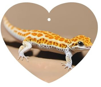 YYHWHJDE Lufterfrischer, Leoparden-Gecko-Muster, Herzform, 4er-Pack: hängende Duftkarten für Kleiderschrank, Badezimmer, Auto, Innendekoration