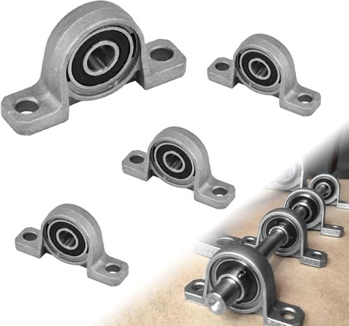 XAVSWRDE 4 Stücke Stehlager 8mm KP08 Flanschlager Selbstausrichtend Stehlager Rhombische Flanschlager Horizontale Zinklegierung Kugellager Lagerblock für 3D Drucker Innendurchmesser 8 mm Durchmesser