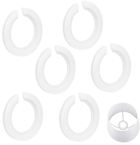 UKOFEW 6 Piezas Convertidor de Anillo de Pantalla E27 a E14,Anillos Adaptadores de Pantalla de Lámpara 42mm a 29mm,Reductor de Anillo de Pantalla,Ideal para Lámparas de Suspensión y Sobremesa
