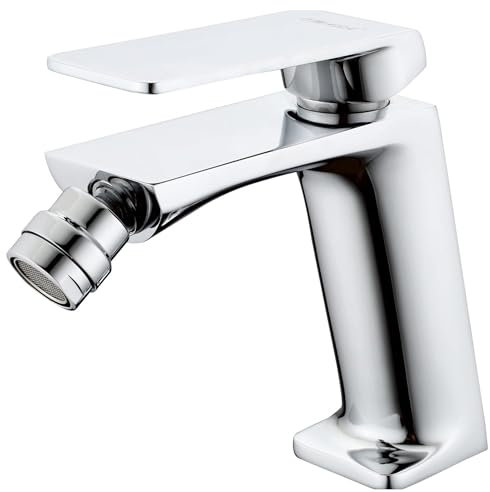 IMEX - Grifo Bidet | Grifo Monomando Bide para Baño | Grifo de Bidé con Mezclador de Agua Caliente y Fría | Griferia Bidet | Instalación Fácil | Serie Fiyi | Color Cromado
