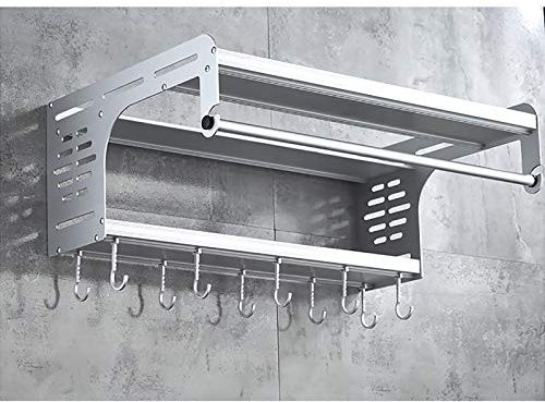 Guoyoocc Microwave Oven Rack Regal FüR Mikrowelle,Ofenregal,Aluminium,zum Aufhängen,Universal Regal Mikrowellenhalterung mit Haken