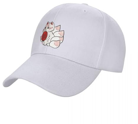 COSIUOS Basecap Chibi Kitsune Baseball Cap Bommelmütze Anime Mütze Luxusmütze Kinder Herren Damen