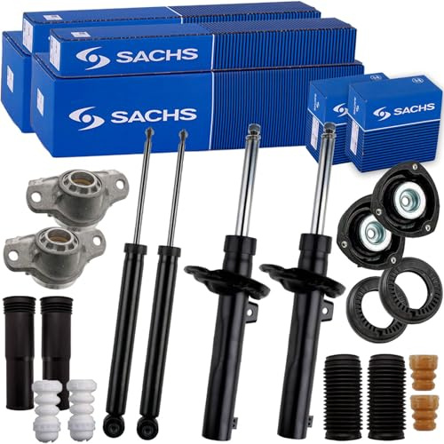 4x SACHS Gas Stoßdämpfer Ø50mm Domlager für A3 8V Golf VII Leon 5F