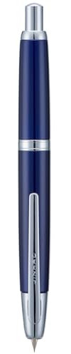 Jinhao 10 Press Füllfederhalter mit Box, Dunkelblau einziehbare extra feine Feder mit Tintenkonverter-Set (Silber Clip)