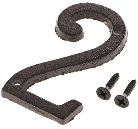 Targa in ferro battuto con numero civico antico per casa, fai da te, lettera numero 2