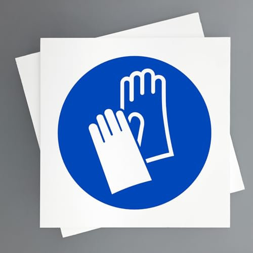 Cartel Uso Obligatorio Guantes Pack 2ud de 19x19 cm Señal Obligacion Uso de EPIS y Seguridad Industrial (Uso Obligatorio Guantes)