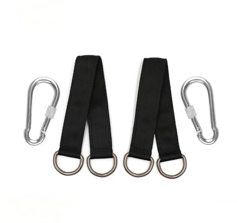 Schaukel Befestigung,2 Stück 30cm Hängematte Befestigung Swing Hanging Kit mit 2 Schwerlast Karabinern und D-Ringen für Schaukeln und Hängematten