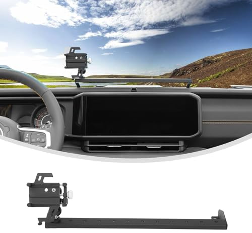 Linskip Armaturenbrett Universal Smartphone Halterung für 2024 2025+ Jeep Wrangler JL 4XE & Gladiator JT, 360° Verstellbare Handyhalterung, Innenzubehör (Schwarz)