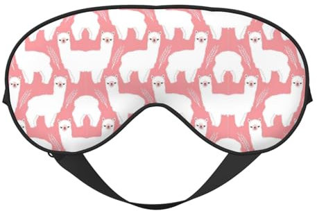 Schlafmaske mit Alpaka-Lama-Druck, waschbar, tragbar, weich, atmungsaktiv, passend für alle Köpfe, verstellbar