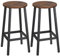 HOMCOM Lot de 2 tabourets de Bar, chaises de Bar, tabourets de Cuisine Hauts 65H cm avec Repose-Pieds, Structure en Acier, Brun Rustique et Noir