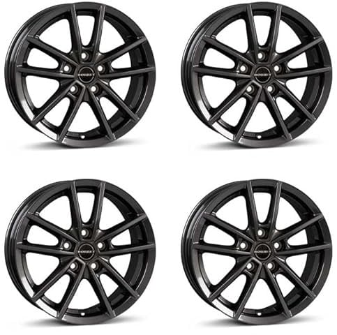 4x Borbet Felgen W 7.0x17 ET40 5x112 mistral anthracite glossy kompatibel mit VW Arteon Beetle Caddy CC Cross e-Golf Eos Golf Jetta Passat Scirocco Sharan T-Roc Tiguan Touran