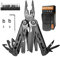 Multitool, 28 in 1 Faltbares Multifunktionswerkzeug mit Aufbewahrungstasche Schwarz Multifunktionszange mit 11 Batchkopf Messer und Werkzeuge für Camping Reparatur und Outdoor-Abenteuer