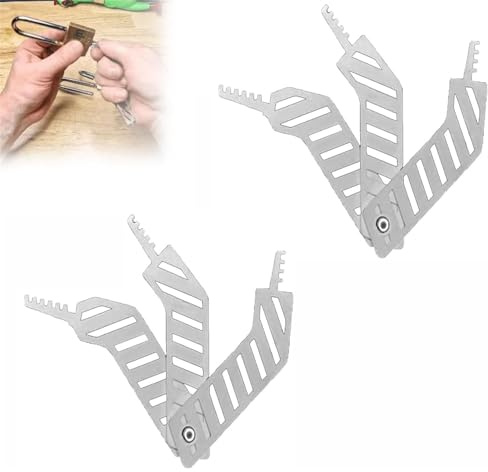 3/6-teiliges Dietrich-Set, 3-in-1-Edelstahl-Vorhängeschloss, tragbares Kammzahn-Pick-Set, multifunktionales Handwerkzeug, Lockpicker-Sets, für Feuerwehrmann, Notfallschuppen, Tor, Schule,