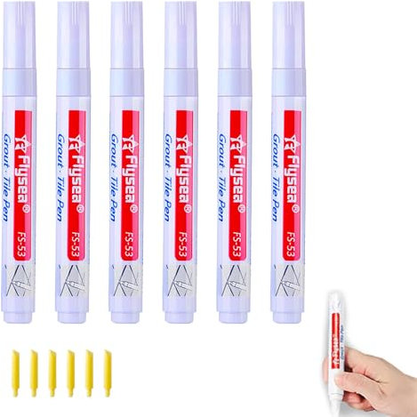 6 lápices para juntas de color blanco, para juntas de baño, resistentes al agua, para azulejos, azulejos, juntas, resistentes al agua, color antracita, para azulejos, baño, azulejos y cocina