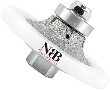 NBB Diamond Profile Wheel Diamond Router Bit with larger cover guide Milling Drill chamfer Bit Grinding Wheel for Profiling Porcelain Tile Ceramic Granite Stone for Angle Grinder (Half-Bullnose B15)