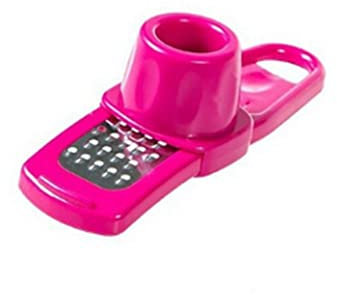 Rallador de jengibre multifunción, mini rallador de nuez moscada, rallador de ajo, manual de cocina, frutos secos, picador, herramientas de ajo (rojo rosa)