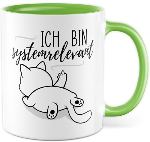 Tasse Büro mit Spruch – Geschenk “Ich bin systemrelevant” – Kaffeetasse 330ml aus Keramik – Humor Witzig Sarkasmus Geschenkidee Kaffee-Becher