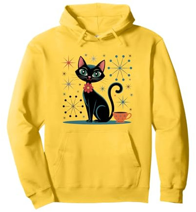 Tasse à café rétro chat et étoiles atomiques kitschy MCM Sweat à Capuche
