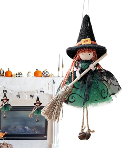 Hexenpuppe - Gruselige Halloween hängende Figur, Spooky Collectible Hexe Decor Prop | Gruselige hängende Ornamente für Spukhaus Wand Fenster Garten Patio Küche Outdoor Urlaub Party Dekoration Stück