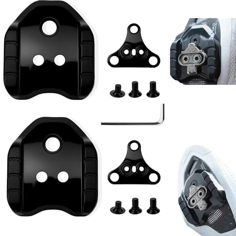 2 Stücke Fahrrad Cleats Adapter, Kompatibel mit Shimano SPD Plattenadapter SM-SH41, Metall Fahrradpedaladapter, Fahrrad Schuhe Adapter Cleats für Radfahren Rennrad Cycling Cleats Pedalen - Schwarz