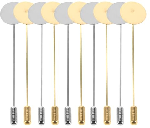 20 Satz Kupfer Blanko Anstecknadeln, Rundes Tablett Design | Schmuckherstellungszubehör, Kombinierbar mit Lapel Pins für Kleidung, Taschen, Hüte