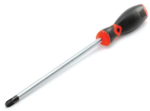 Performance Tool W30969 Black & Red Phillips Screwdriver, 3 x 6 | Ergonomic non-slip molded grip. Chrome vanadium steel with corrosion resistant satin finish