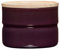 Riess, 2171-201,Vorratsdose mit Eschenholzdeckel, Durchmesser 8 cm, Höhe 6 cm, Inhalt 230 ml, DARK AUBERGINE, KITCHEN-MANAGEMENT, Truehomeware, Emaille