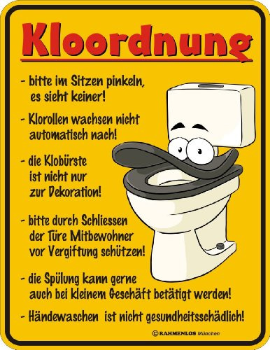 Rahmenlos 3300 Schild: Kloordnung