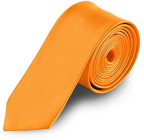 Taffstyle® Farbige schmale dünne Fashion Mode slim Krawatte Satin Business Trend Schlips Binder - Ocker