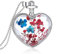 Feilok Klassik Herz-Form Blau und Rot Trockene Blumen Transparente Kristall Damen Länge Kette Anhänger Halskette…