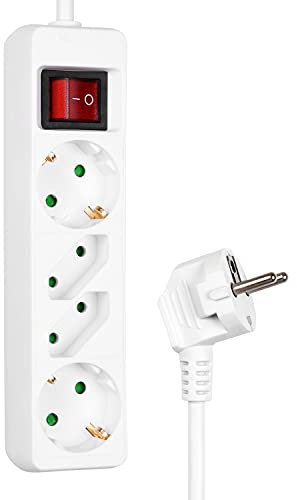 HEITECH Promotion GmbH 04003488 Steckdosenleiste, 250 V, 4-fach, mit Schalter