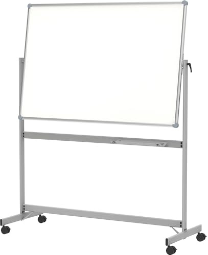 MAUL mobiles Whiteboard weiß MAULpro 100 x 210 cm beidseitig drehbar | flexibel auf Rollen, sichere Feststeller, beidseitig viel Platz, schnell abwischbar, griffbereite Ablageschale